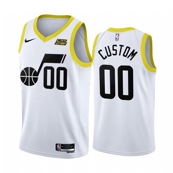Men's Utah Jazz Customized 2022/23 White Association Edition Stitched Basketball Jersey